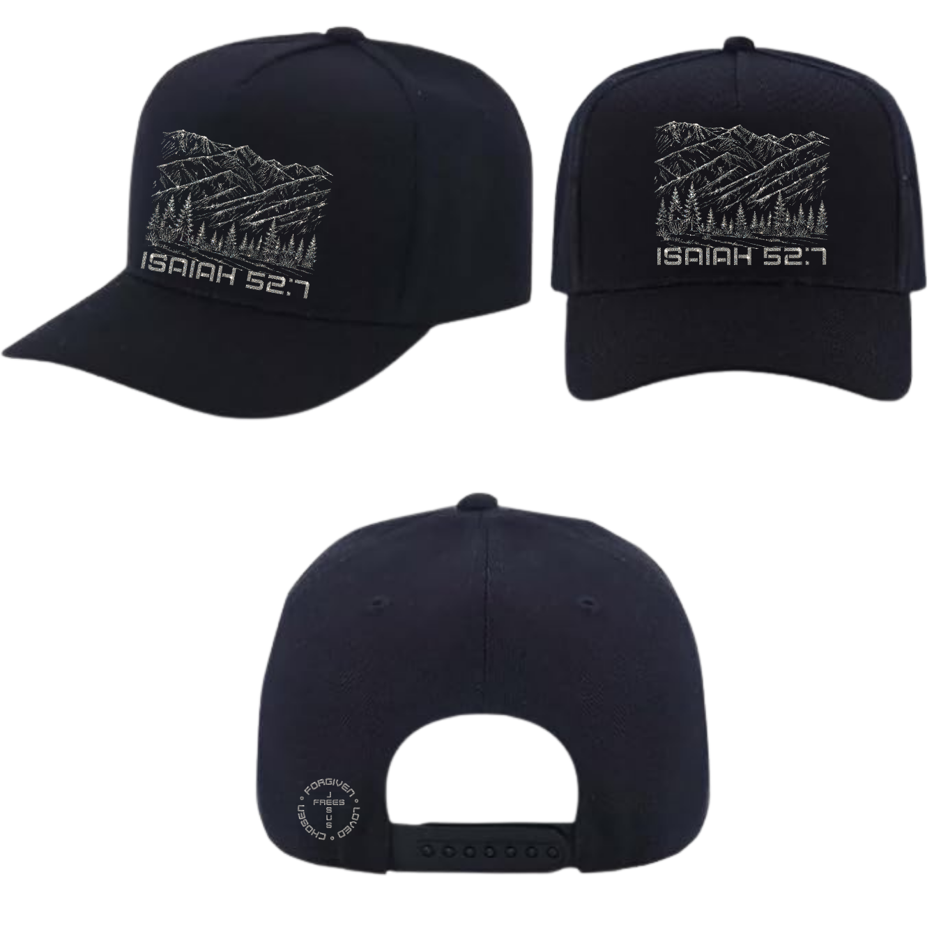 Jesus Frees - Baseball Caps for Men Women - Font 49 Montana Drawing Style