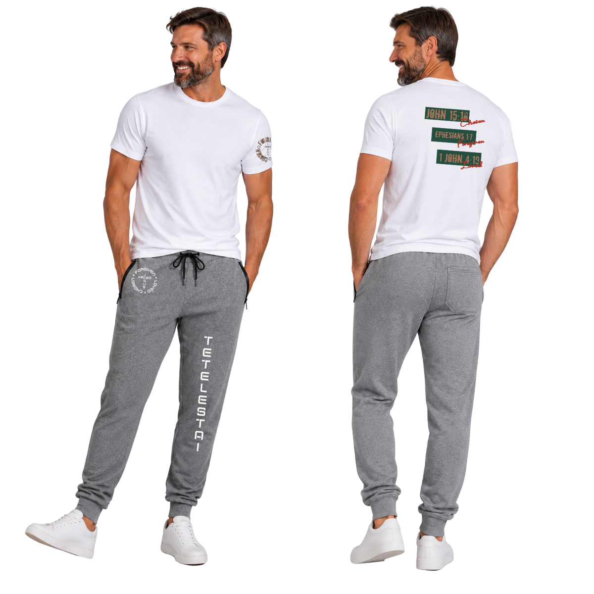 Jesus Frees™ Apparel | Men's Christian Cotton T-Shirt feat Free Chosen Forgiven Loved | G64