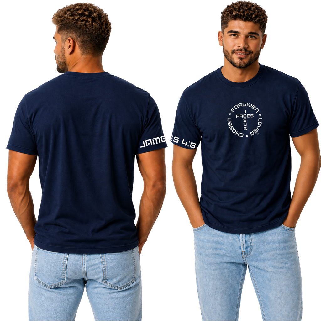 G20 NAVY ULTRA COTTON MEN'S T-SHIRT - FONT 49 WHITE