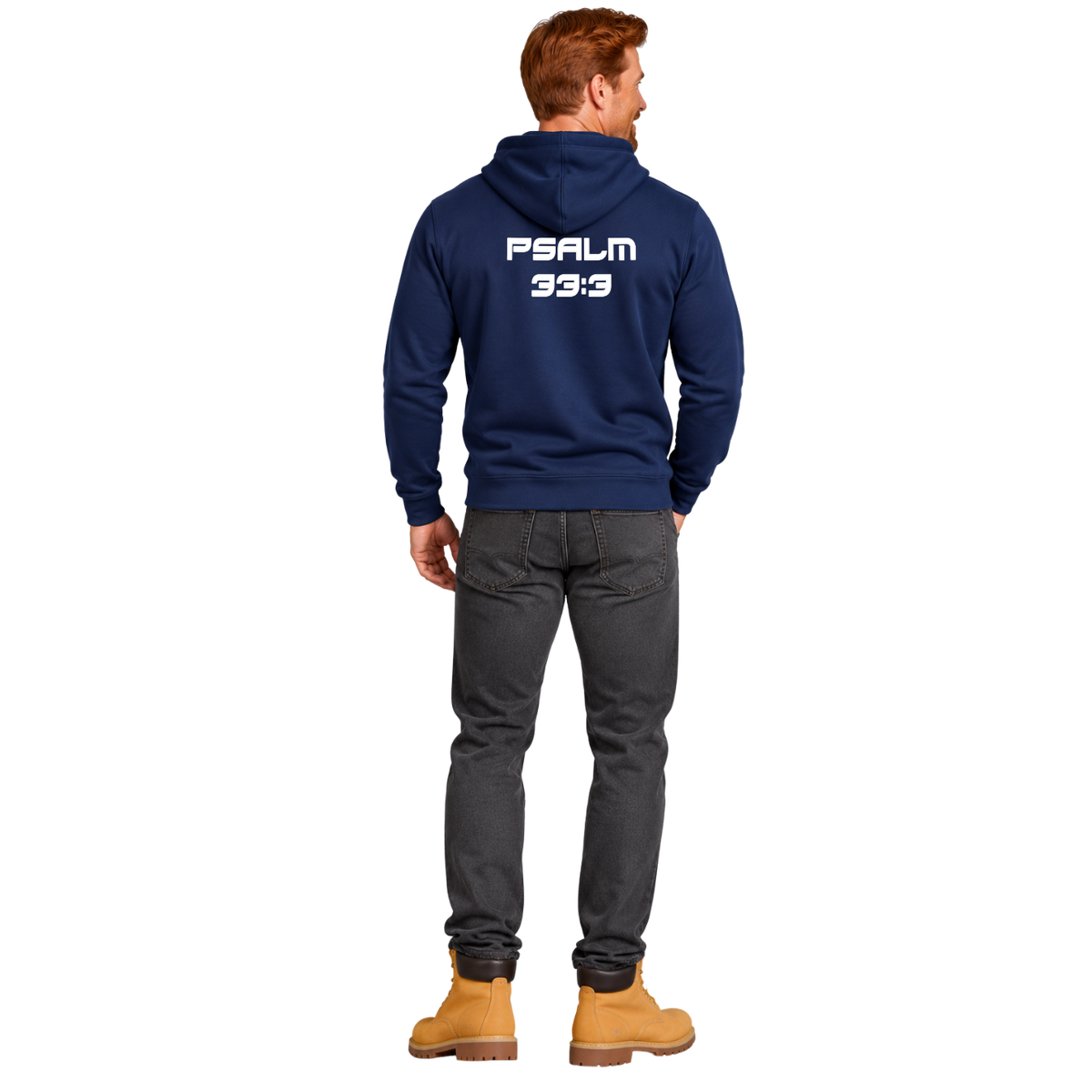 Jesus Frees™ Apparel | Men’s White Scripture Hoodie | White Font 143 | 50/50