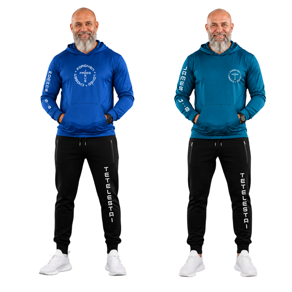 Jesus Frees - U-Champ Men's Jogger Sweatpants - Tetelestai Font 49 White
