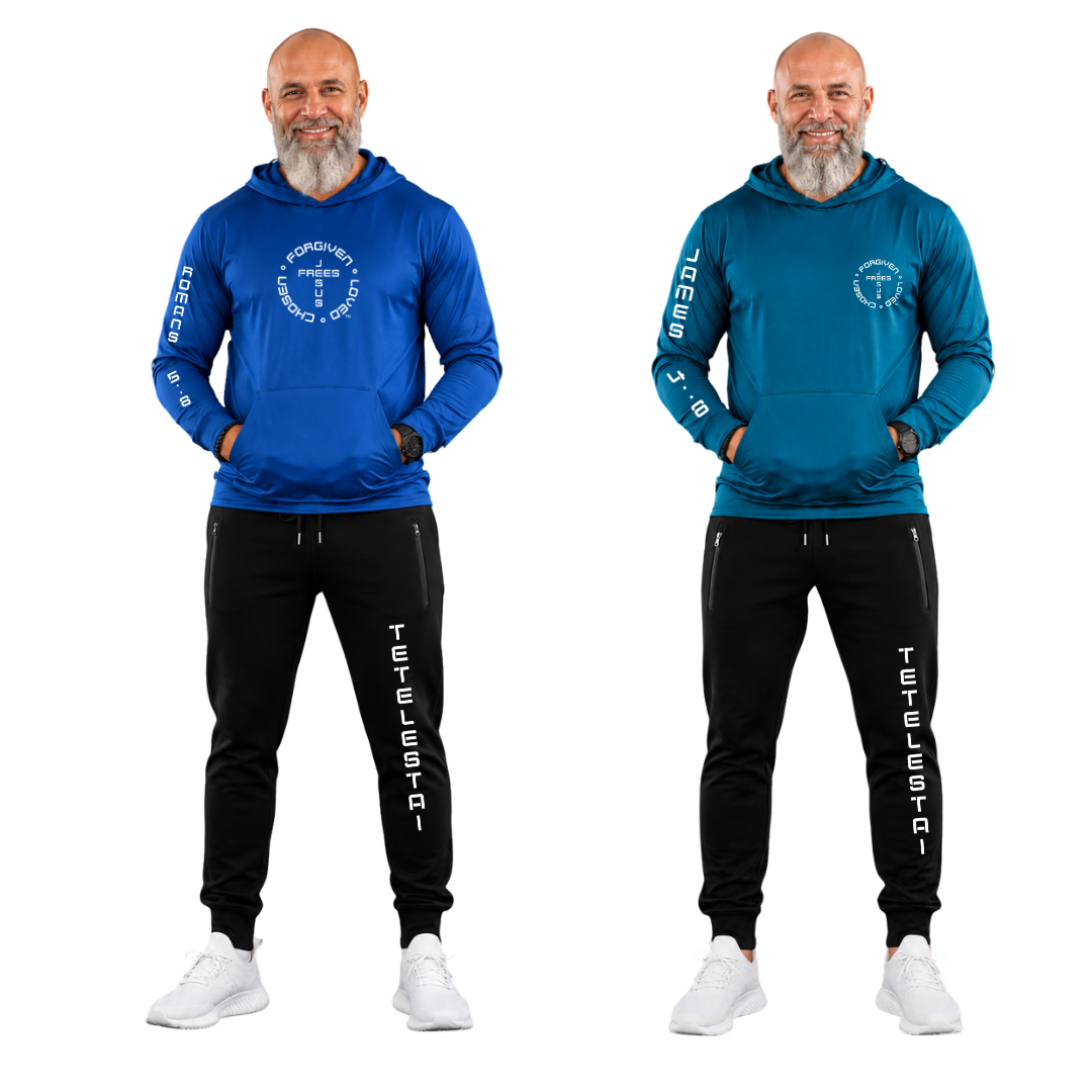 Jesus Frees - U-Champ Men's Jogger Sweatpants - Tetelestai Font 49 White