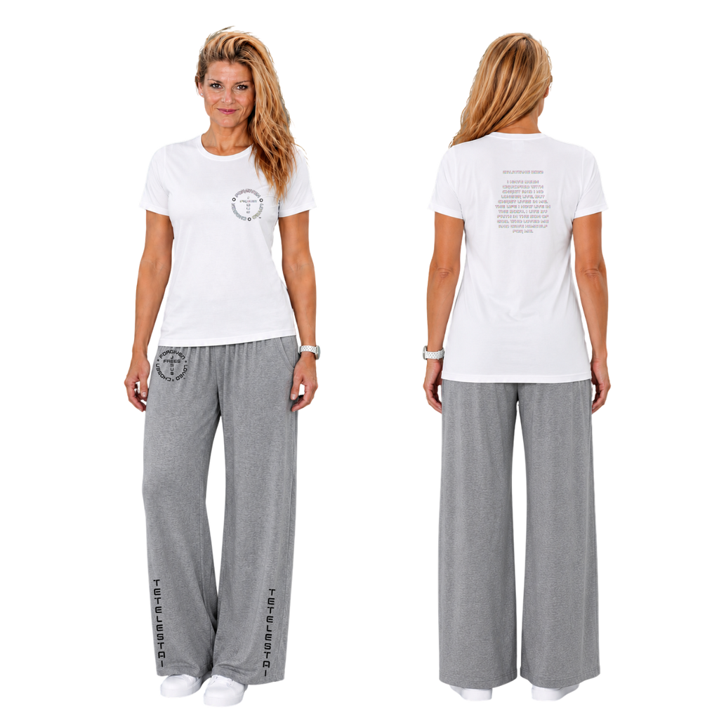 Jesus Frees - G64 Soft Style White Cotton T-Shirt - Font 126 Multi Pastel - Galatians 2:20