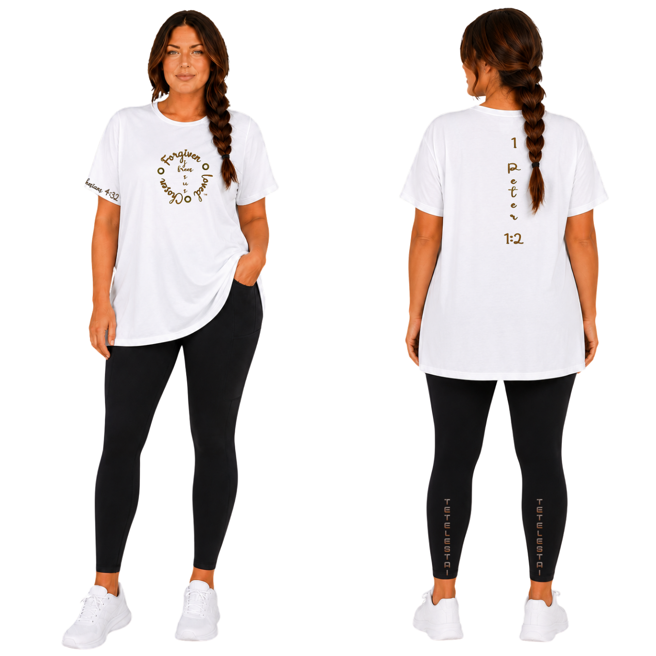 Jesus Frees - G64 Soft Style White Cotton T-Shirt - Font 223 Brown