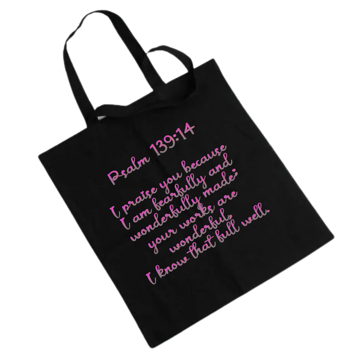 Jesus Frees™ Apparel | "Tote the Truth" | "i" Heart Dotted Scripture Design | Font 223 Pink-Gray