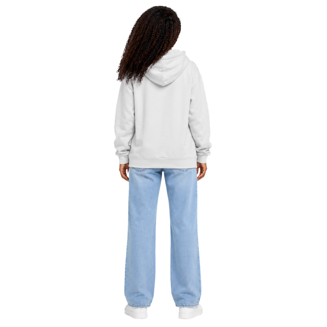 Jesus Frees™ Apparel | White Women's Scripture Hoodie | Flower Design | Font 49 | HA