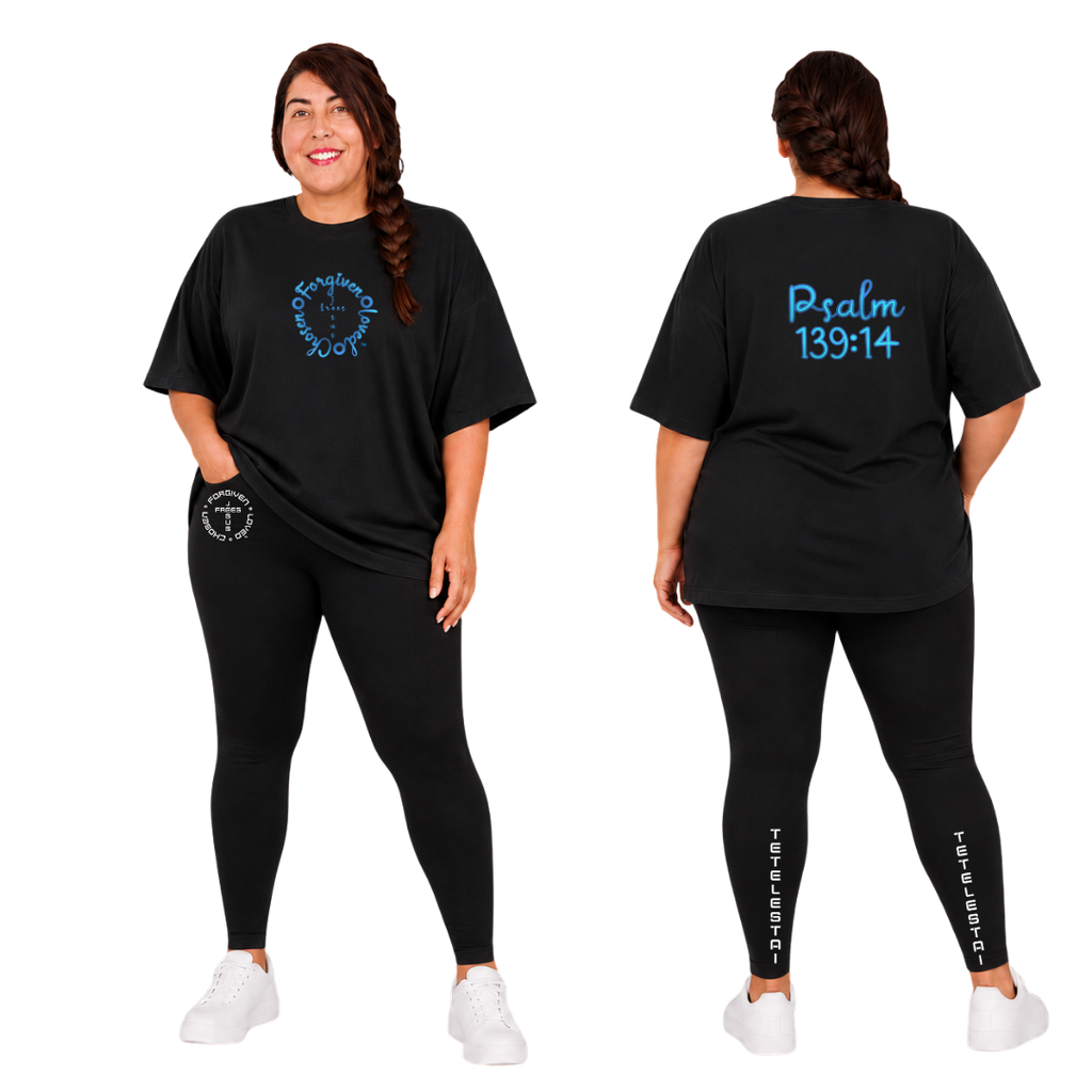 Jesus Frees - SICU Oversized Short Sleeve Women's Shirt - Font 223 Light Blue