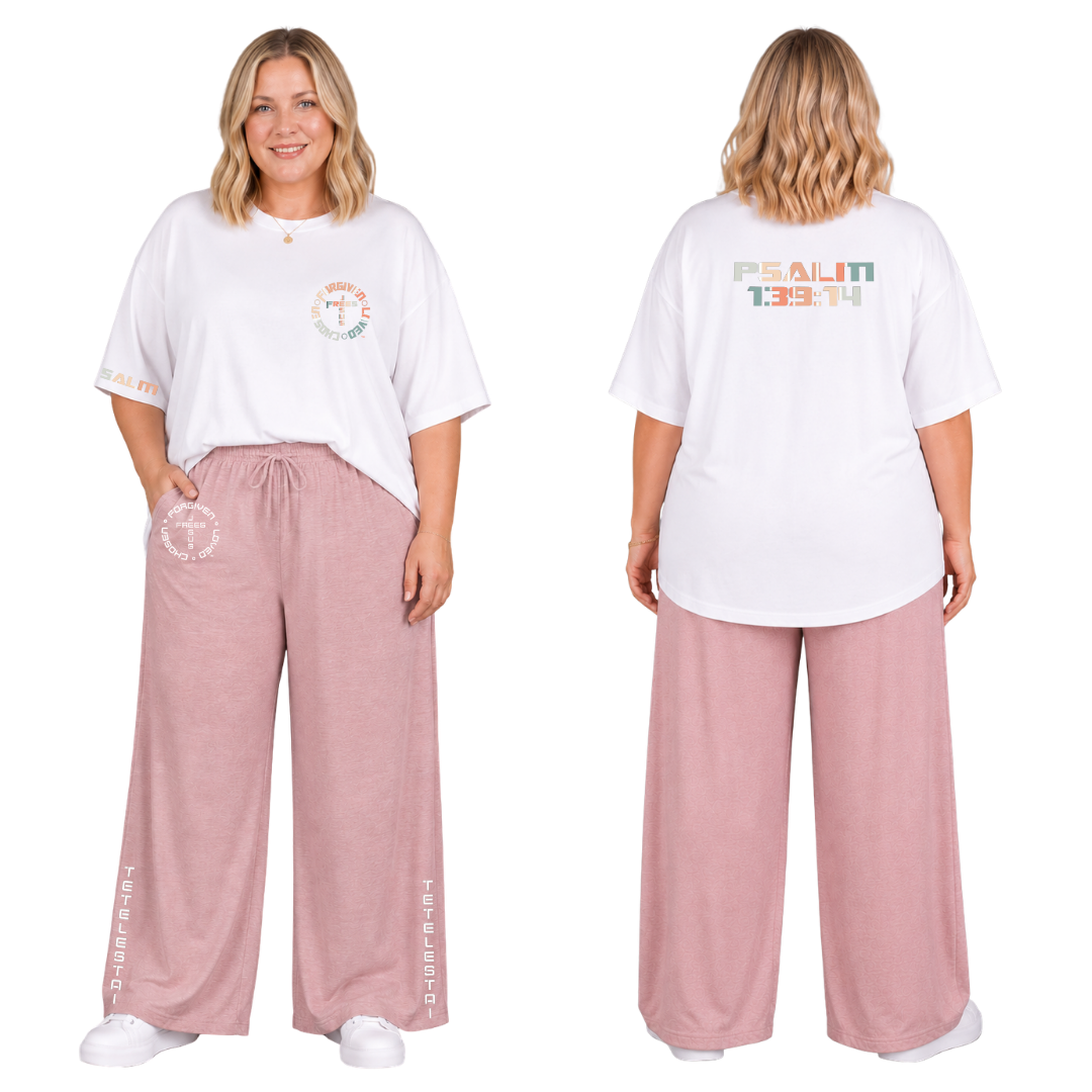 Jesus Frees - SICU Oversized Short Sleeve Women's Shirt - Font 153 Vertical Pastel
