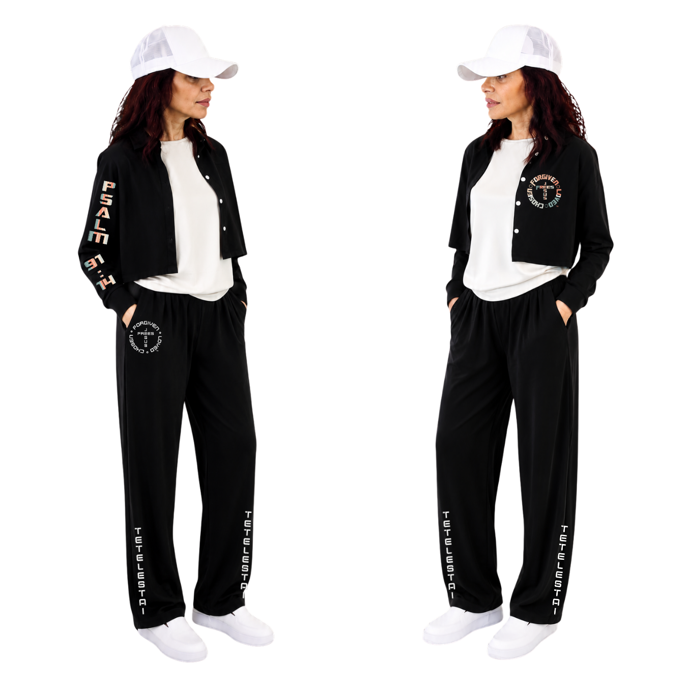 Jesus Frees | Cropped Lite Long Sleeve Summer Jacket | Font 153 Vertical Pastel