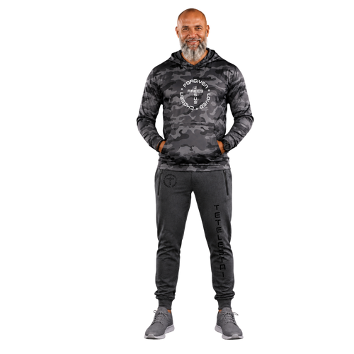 Jesus Frees - Champ Men's Jogger Sweatpants - Tetelestai Font 49 Black