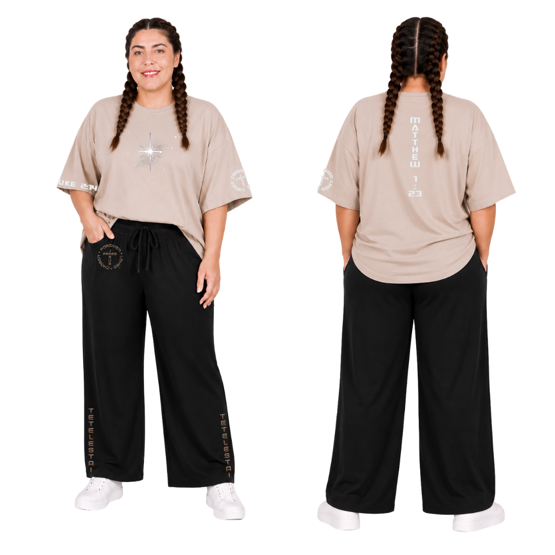 Jesus Frees - SICU Oversized Short Sleeve Women's Shirt - Font 153 Star of Bethlehem