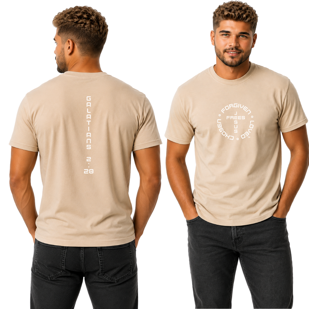 G20 SAND ULTRA COTTON  MEN'S T-SHIRT - FONT 49 WHITE