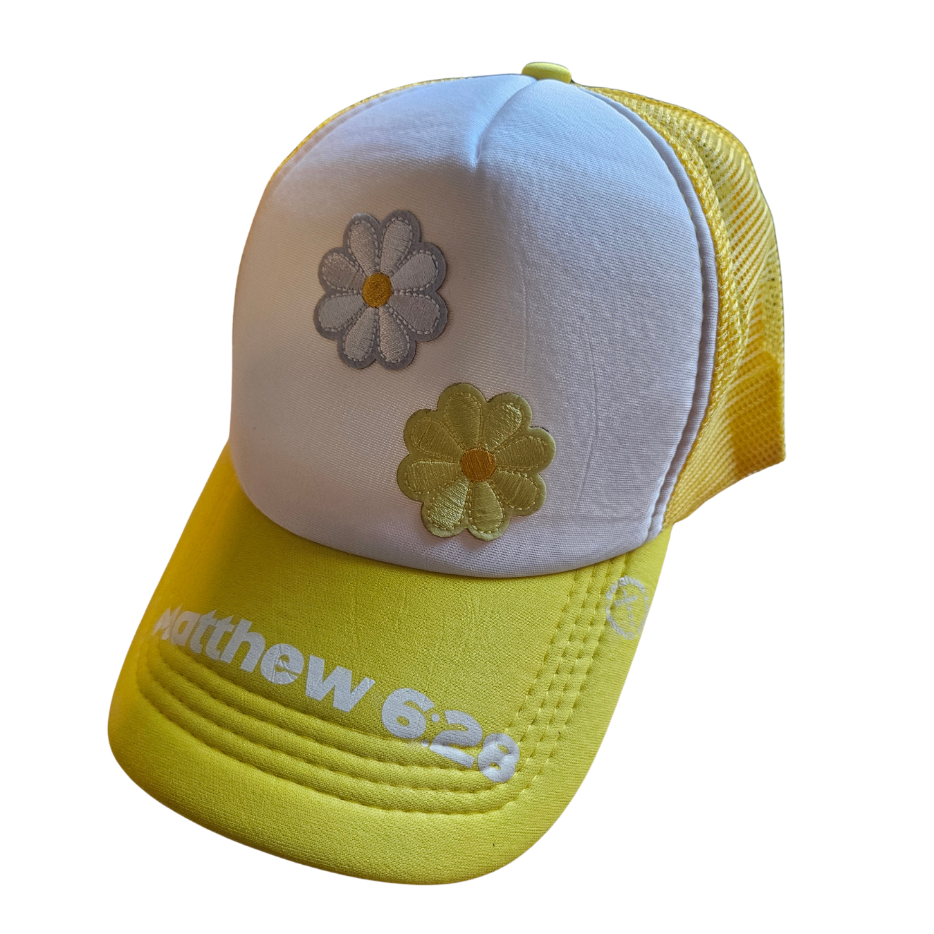 Jesus Frees - Truckers Mesh Caps Women & Kids Flowers & Hearts - Font 46 White