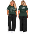 Jesus Frees™ Apparel | Women's Plus Size Forrest Green Scripture Shirt | Font 303 White |MK