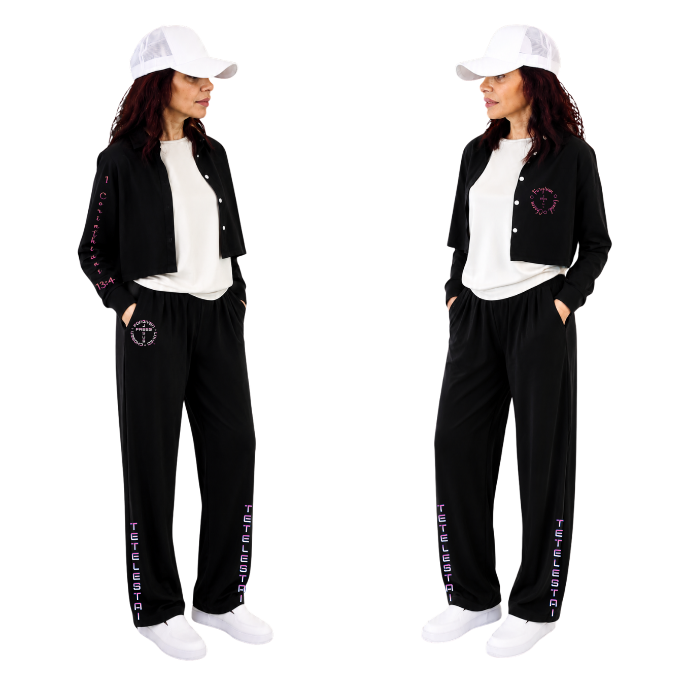 Jesus Frees | Cropped Lite Long Sleeve Black Summer Jacket | Font 223