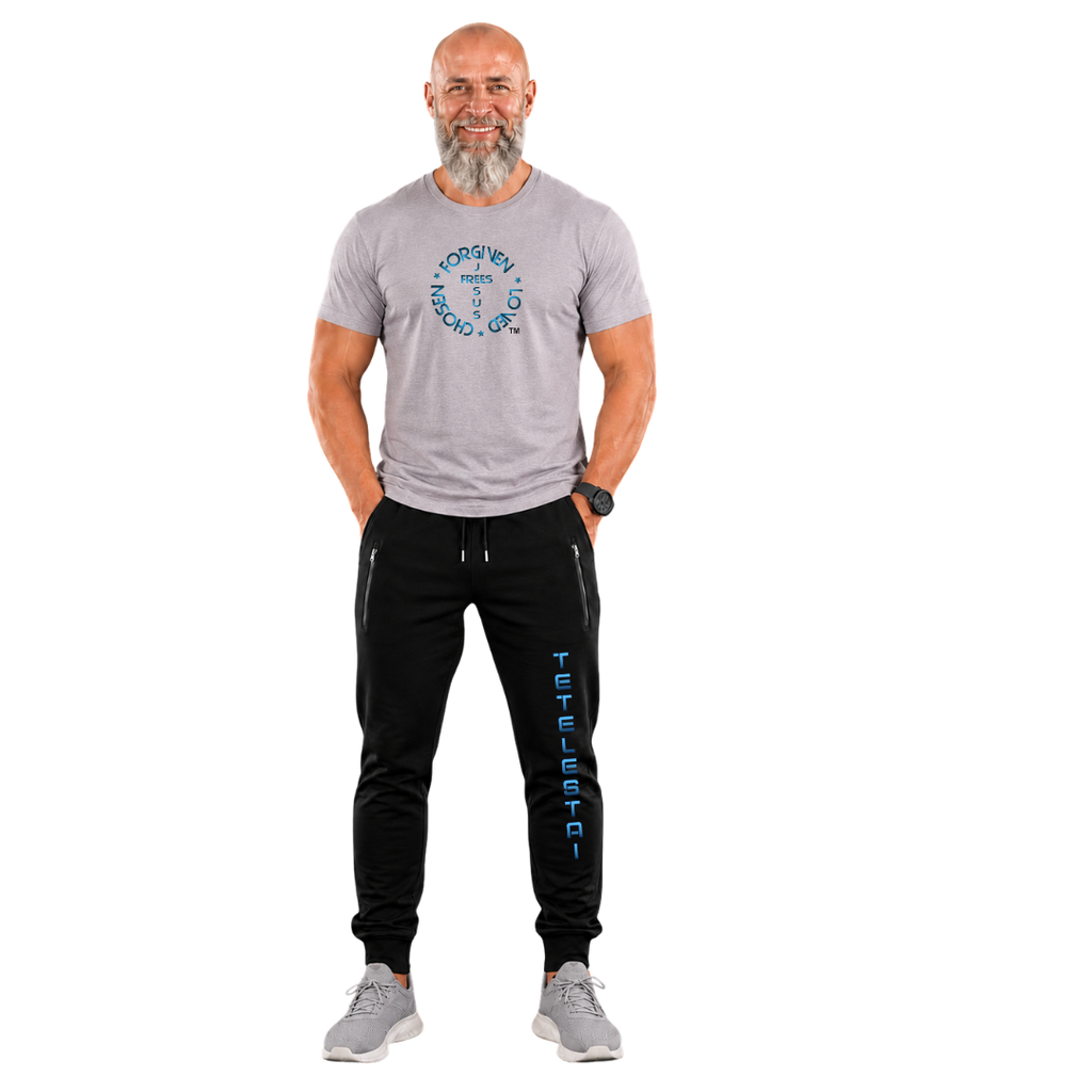 Jesus Frees - KD Men's Premium T-Shirt - Font 176 Blue Metallic John 14:6