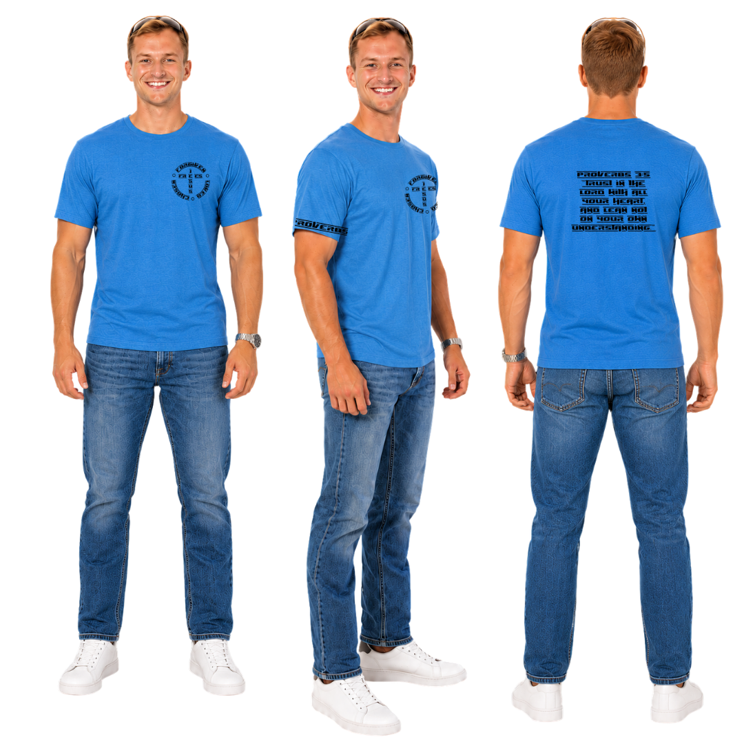 Jesus Frees - KD Men's Premium T-Shirt - Font 111 Black Proverb 3:5