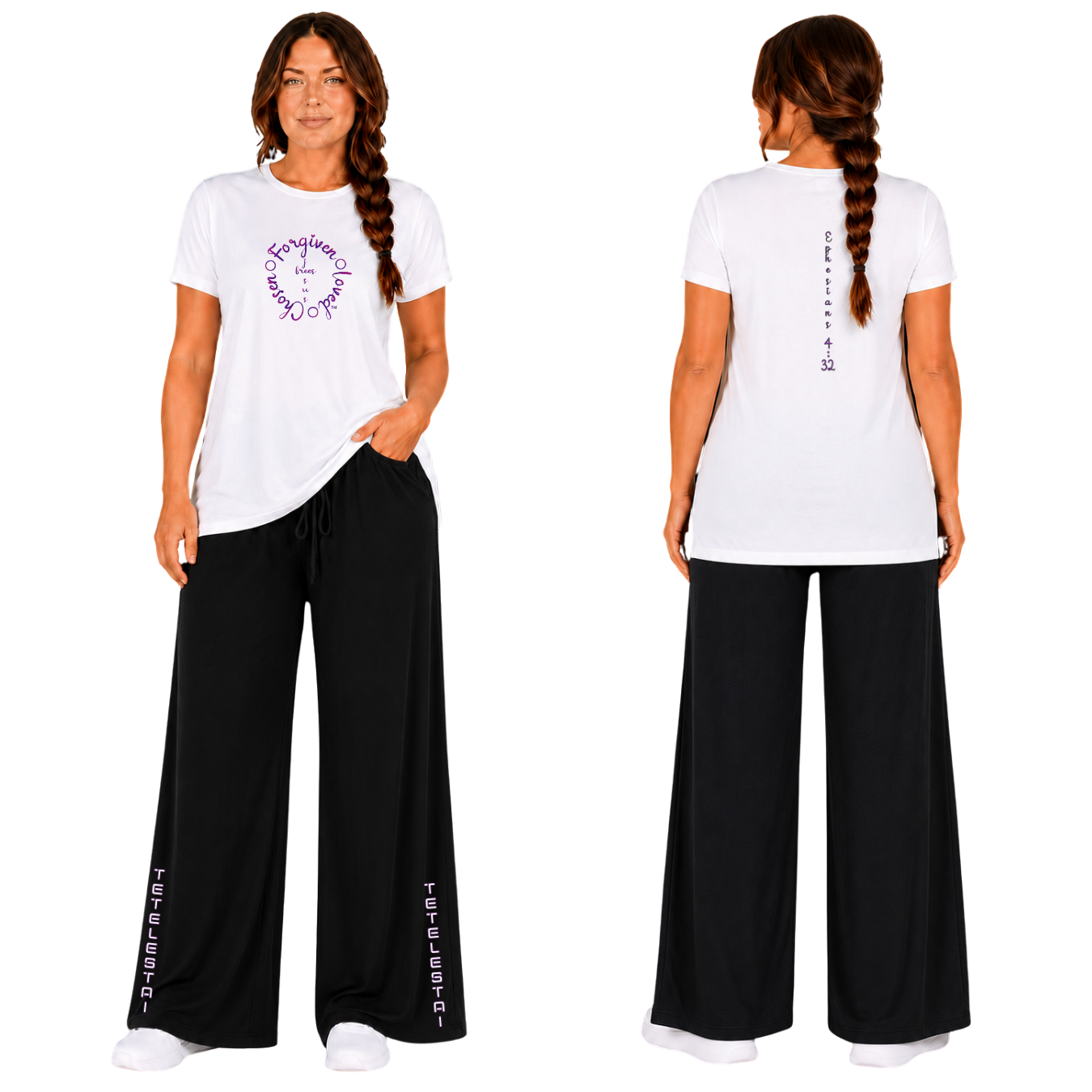 Jesus Frees - G64 Soft Style White Cotton T-Shirt - Font 223 Purple
