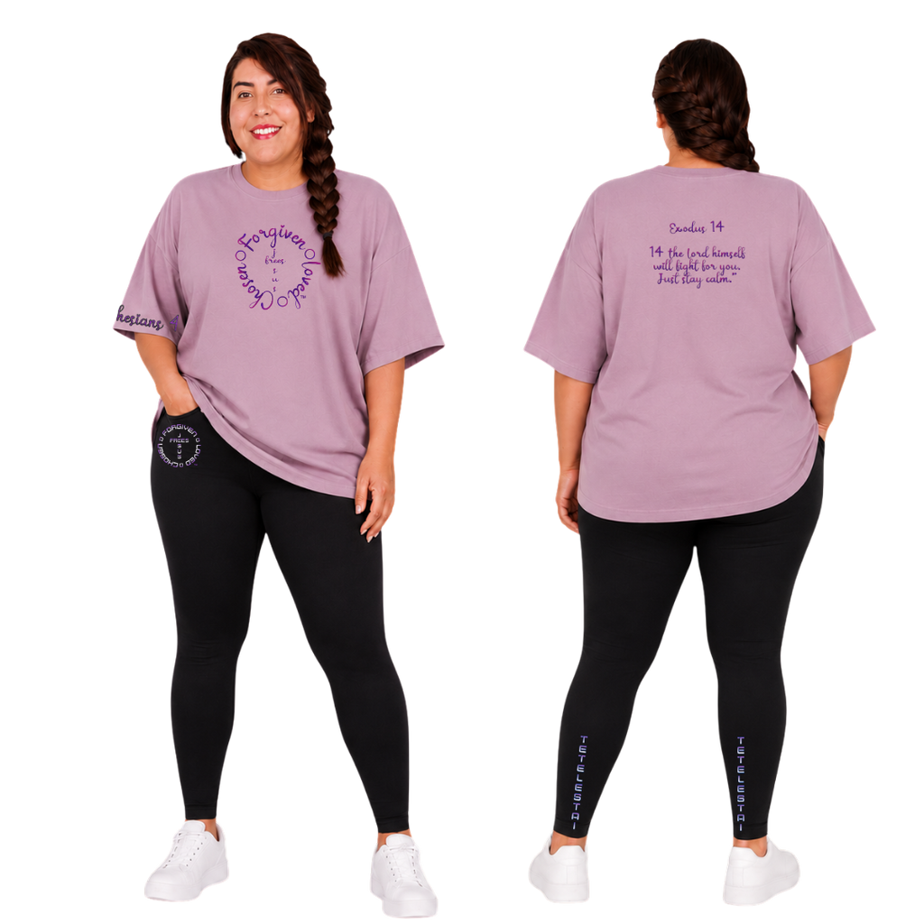 Jesus Frees - SICU Oversized Short Sleeve Women's Shirt - Font 223 Purple