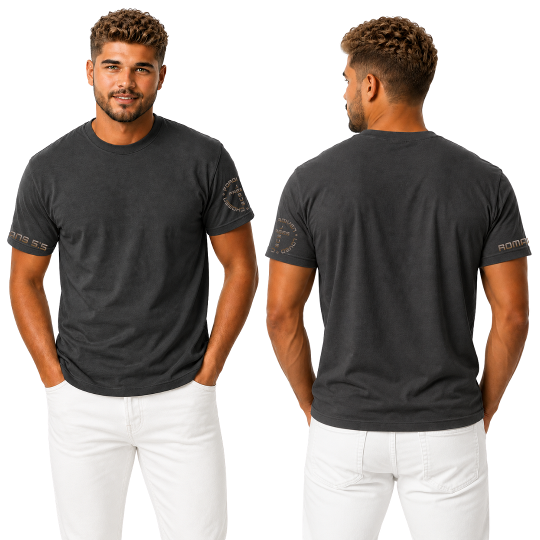 Jesus Frees - G20 Military Green Ultra Cotton Men's T-Shirt - Font 49 Brown Gray Fade