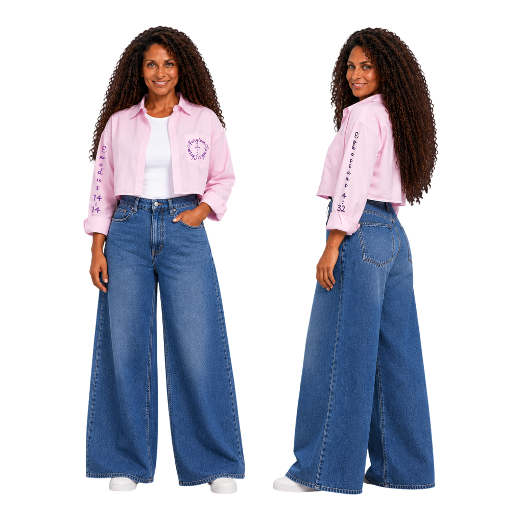 Jesus Frees | Cropped Lite Long Sleeve Pink Summer Jacket | Font 223