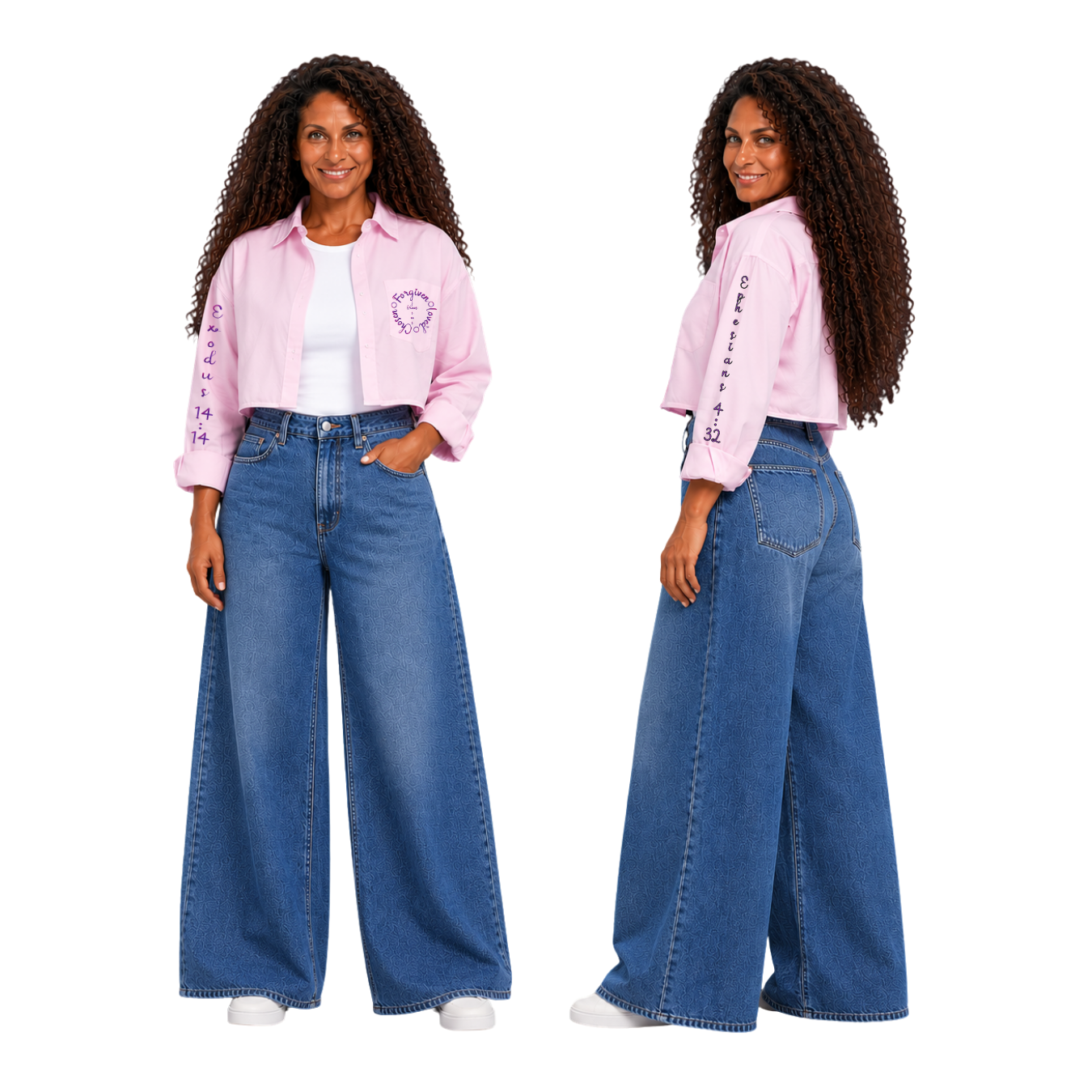 Jesus Frees | Cropped Lite Long Sleeve Pink Summer Jacket | Font 223