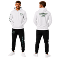 Jesus Frees™ Apparel | Men’s White Scripture Hoodie | Green Camo Font 153 | 50/50