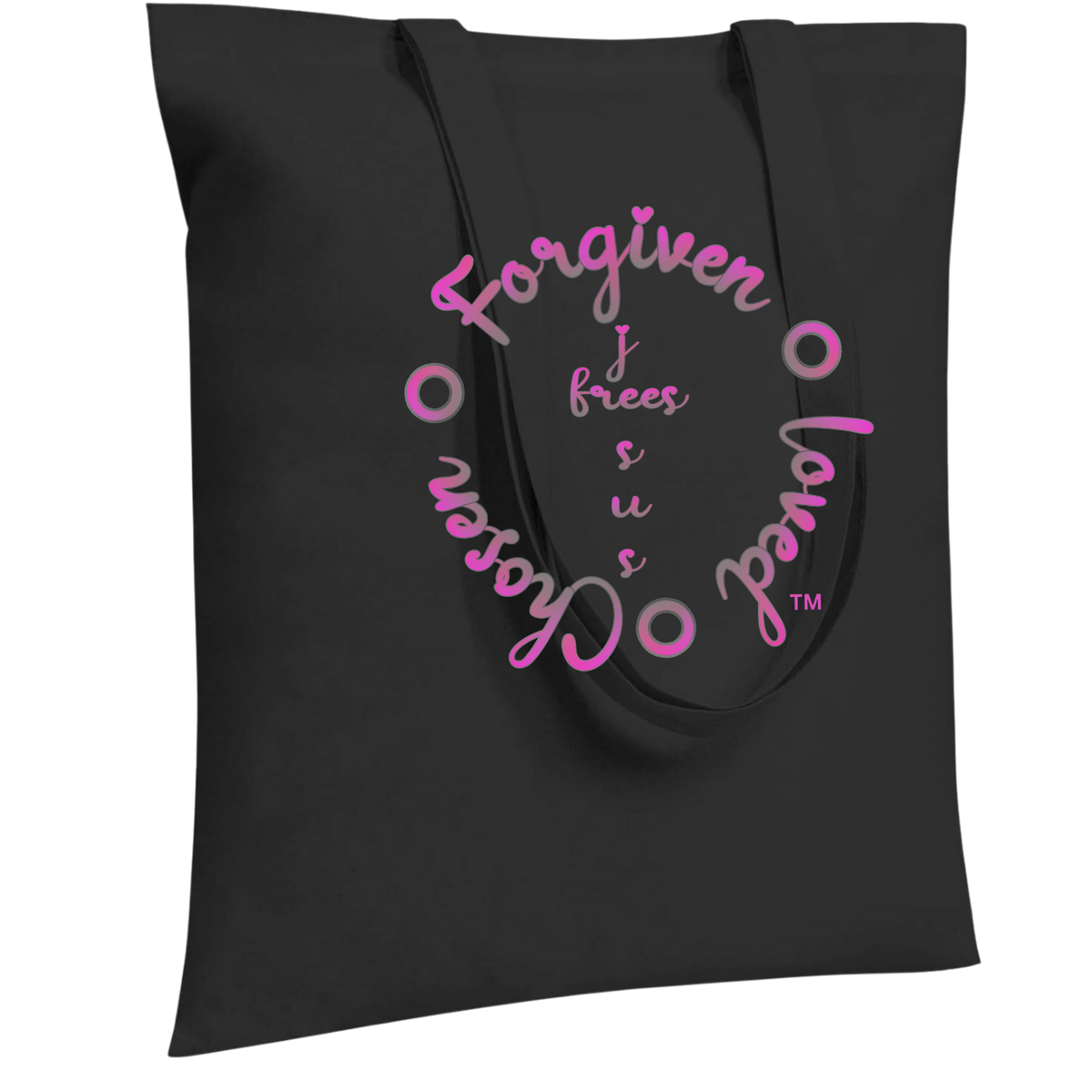 Jesus Frees™ Apparel | "Tote the Truth" | "i" Heart Dotted Scripture Design | Font 223 Pink-Gray