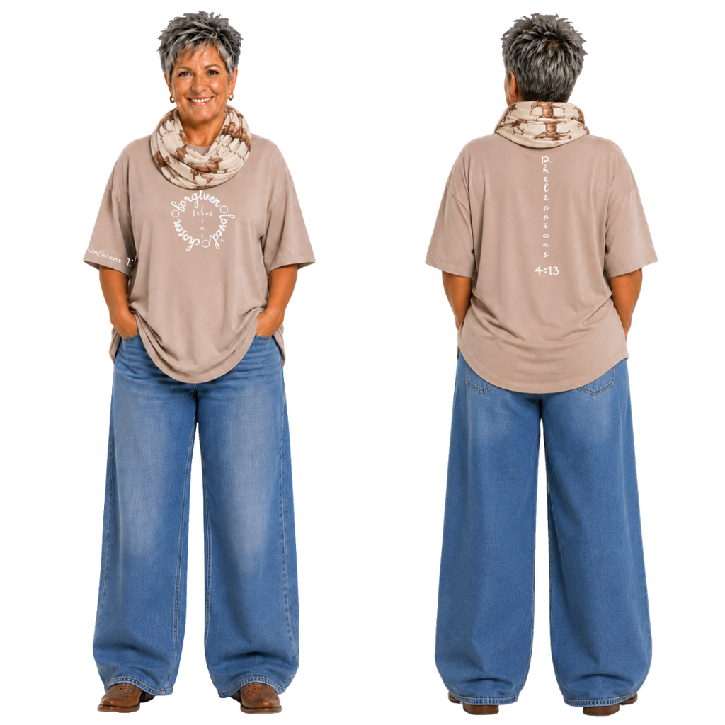Jesus Frees - SICU Oversized Short Sleeve Women's Shirt - Font 223 White