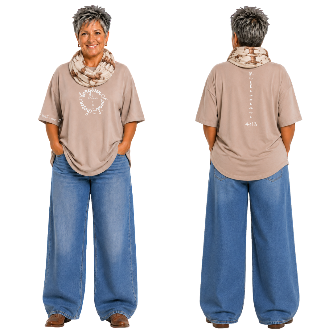 Jesus Frees - SICU Oversized Short Sleeve Women's Shirt - Font 223 White