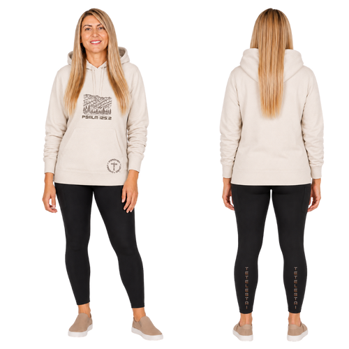 Jesus Frees - Black Leggings with Pockets - "Tetelestai" Print - Soft High Waisted Tummy Control Workout Pants