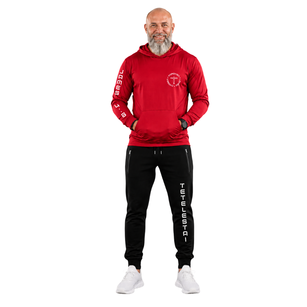 Jesus Frees - U-Champ Men's Jogger Sweatpants - Tetelestai Font 49 White