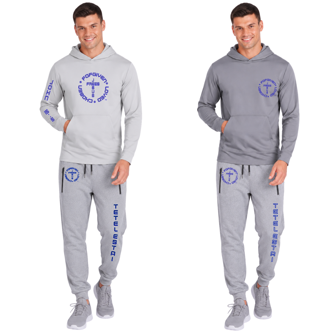 Jesus Frees - U-Champ Men's Jogger Sweatpants - Tetelestai Font 49 Dark Blue