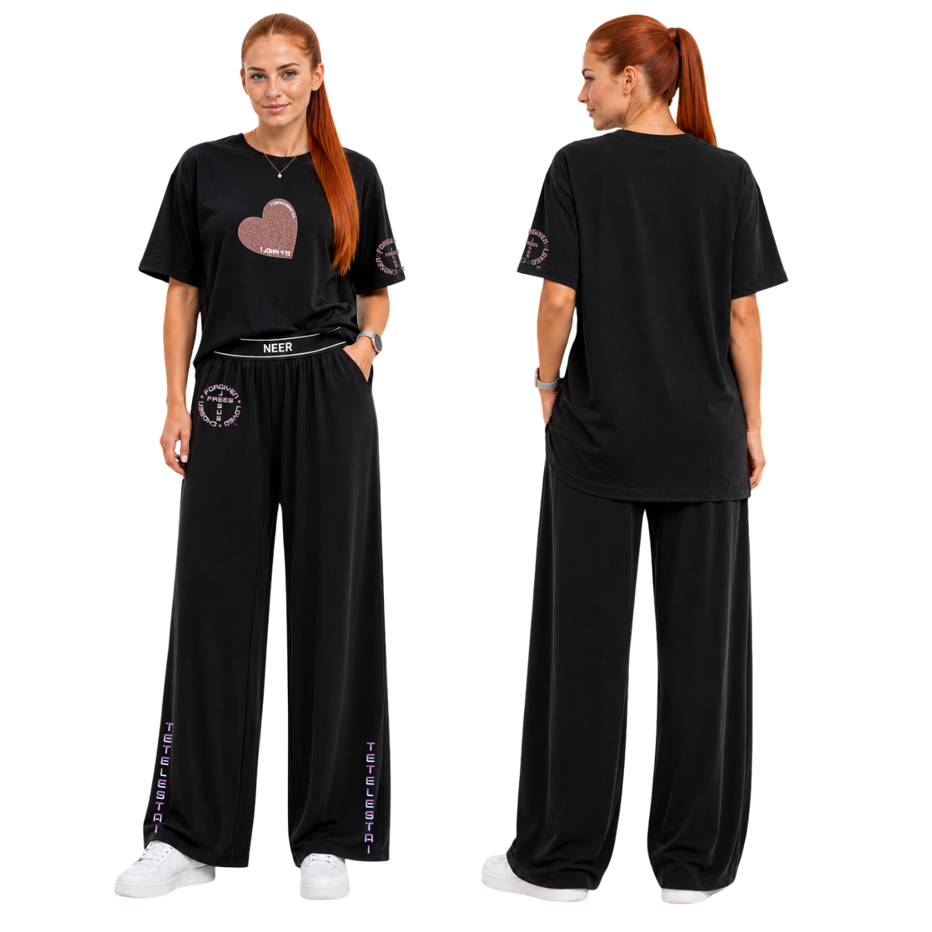 Jesus Frees - SICU Oversized Short Sleeve Women's Shirt - Hearts