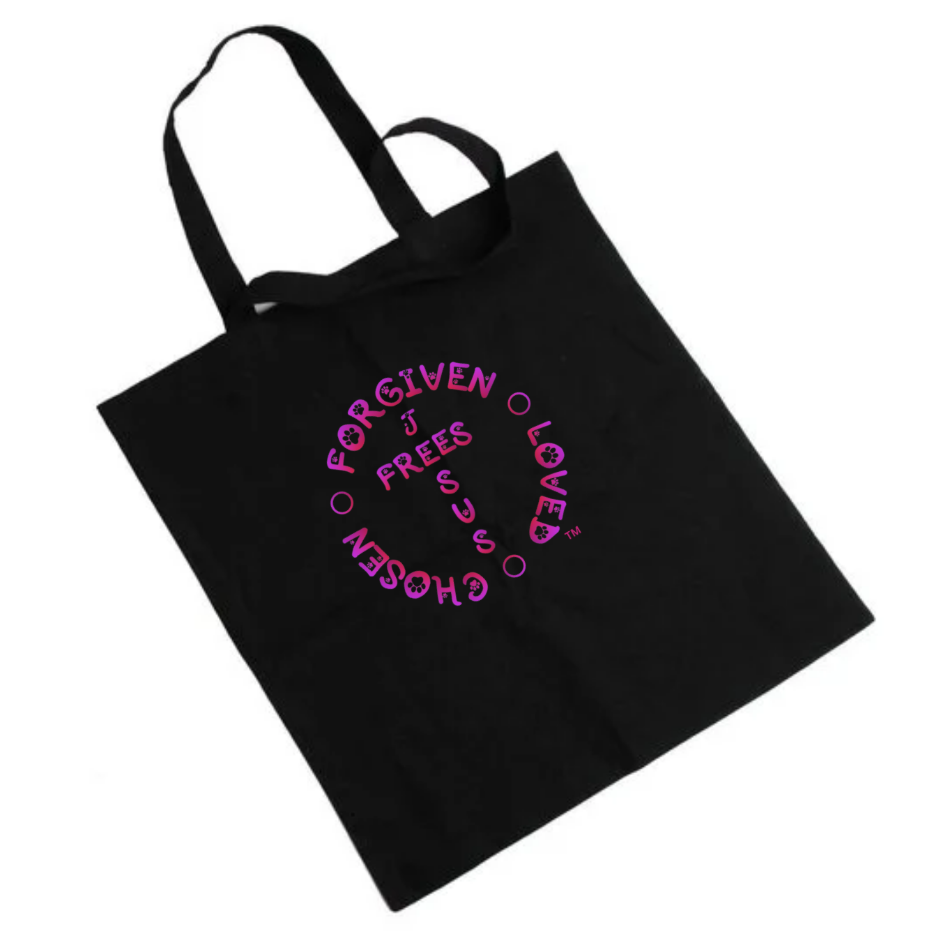 Jesus Frees - "Tote the Truth" - Font 97 Paws Fuchsia 1 Corinthians 13:8
