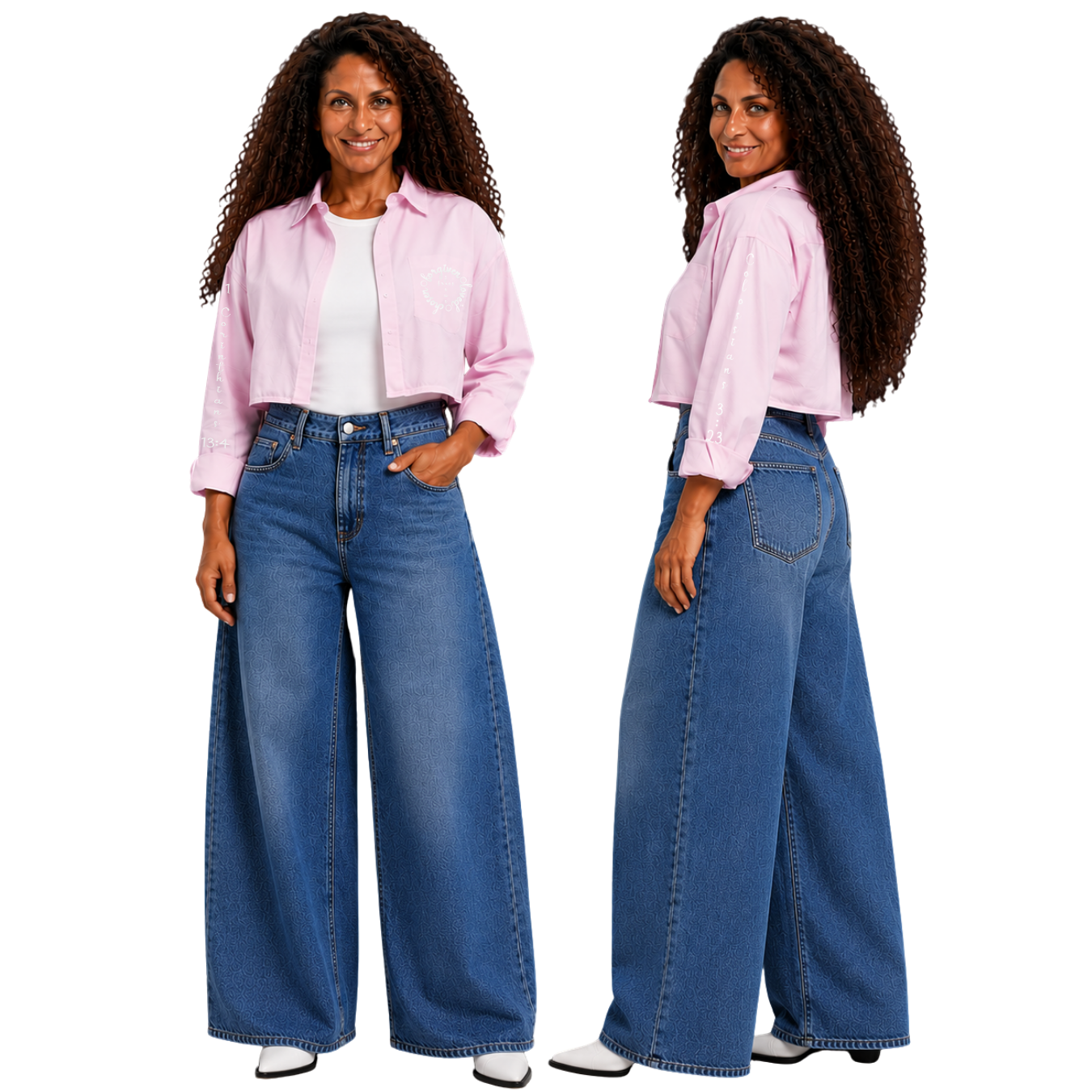 Jesus Frees | Cropped Lite Long Sleeve Pink Summer Jacket | Font 223