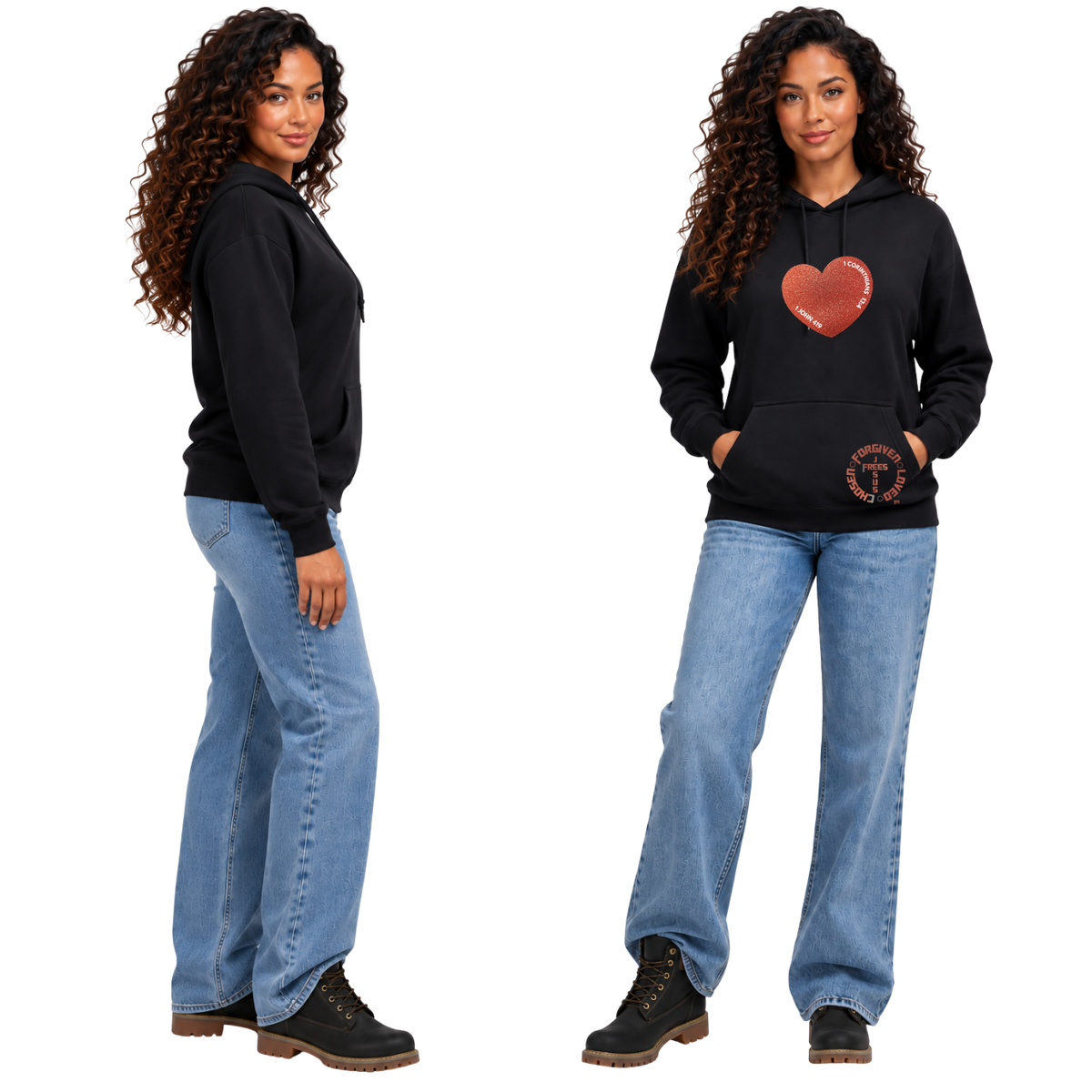 Jesus Frees™ Apparel | Women’s Scripture Hoodie | Hearts