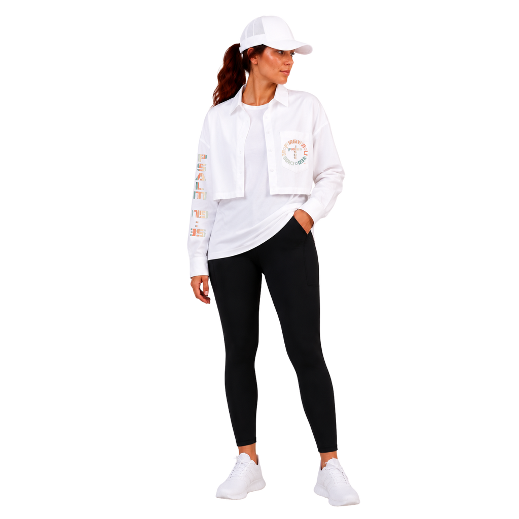 Jesus Frees | Cropped Lite Long Sleeve Summer Jacket | Font 153 Vertical Pastel