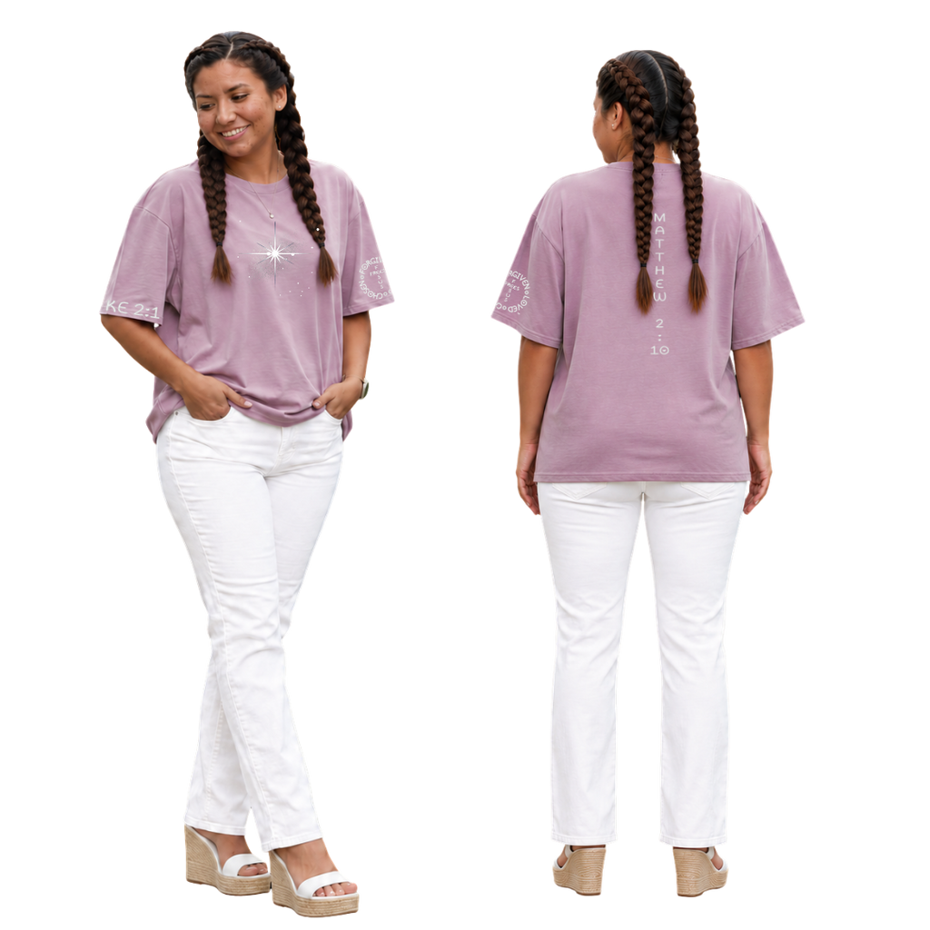 Jesus Frees - SICU Oversized Short Sleeve Women's Shirt - Font 303 Star of Bethlehem