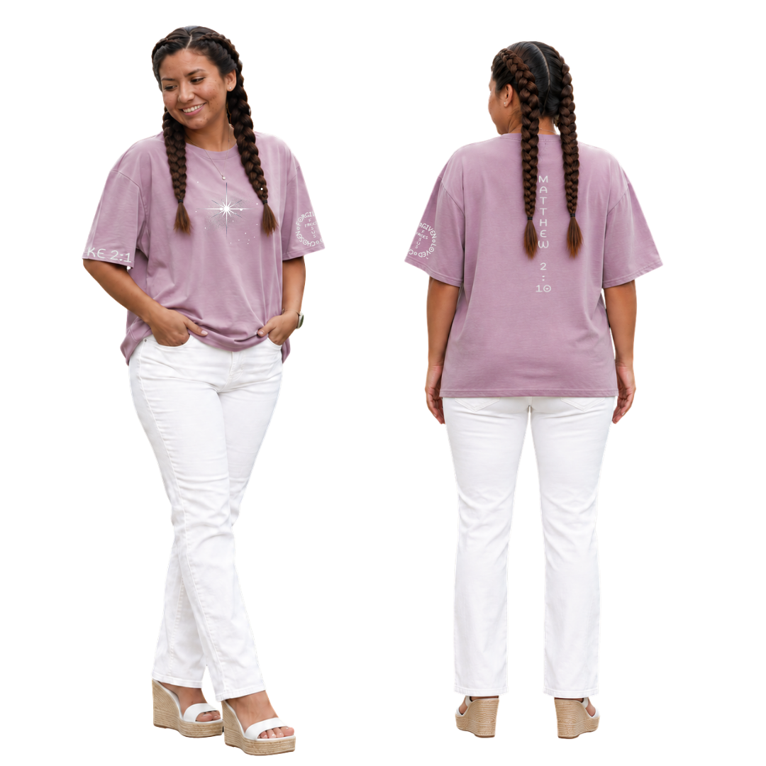 Jesus Frees - SICU Oversized Short Sleeve Women's Shirt - Font 303 Star of Bethlehem