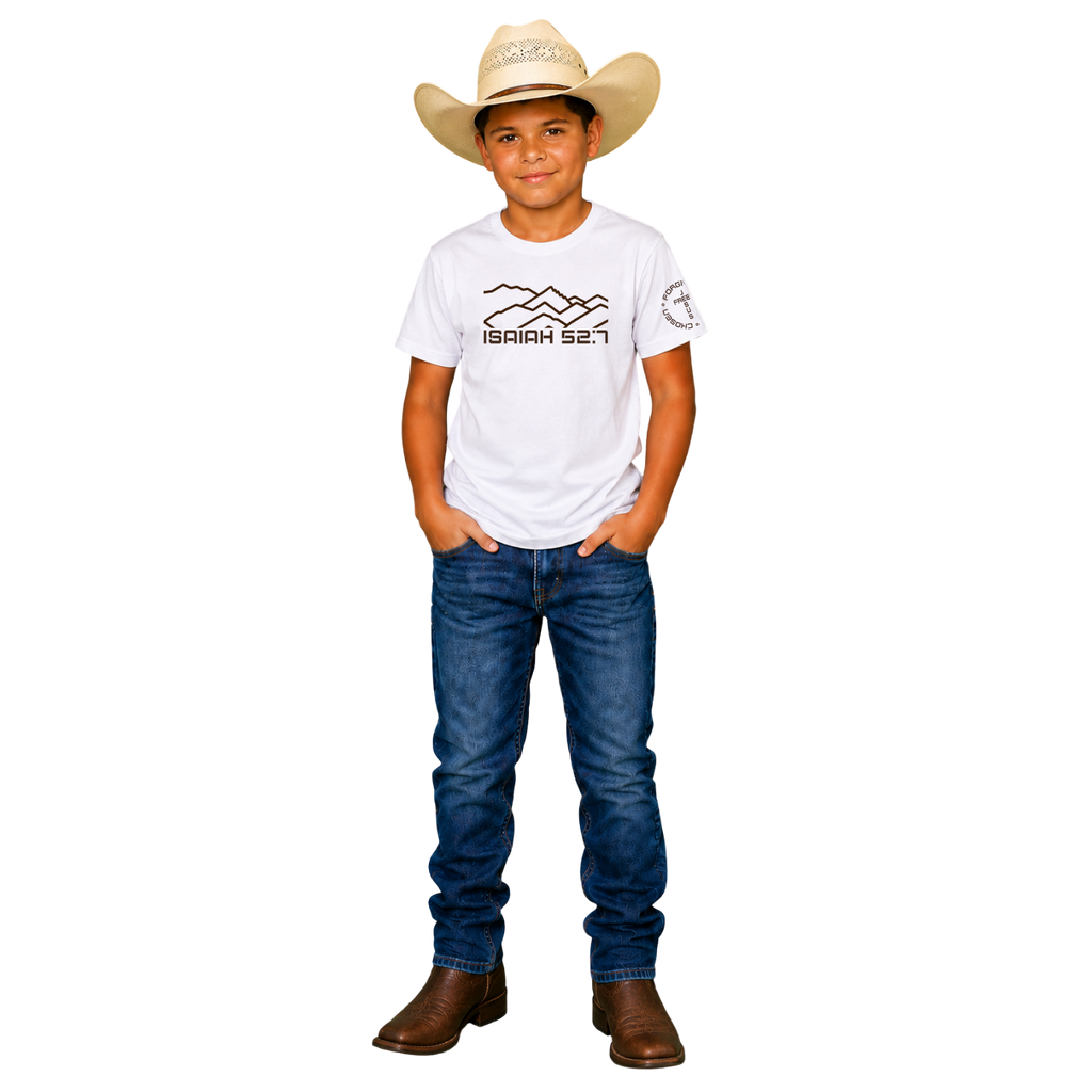 Jesus Frees - Kids 100% Cotton T-Shirts Boys - Montana Mountain Line