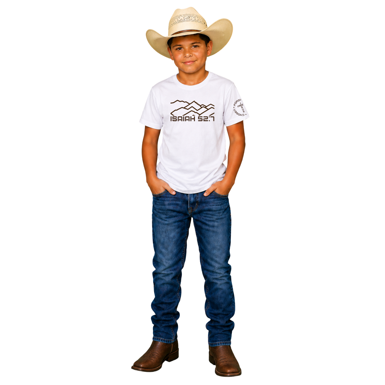 Jesus Frees - Kids 100% Cotton T-Shirts Boys - Montana Mountain Line