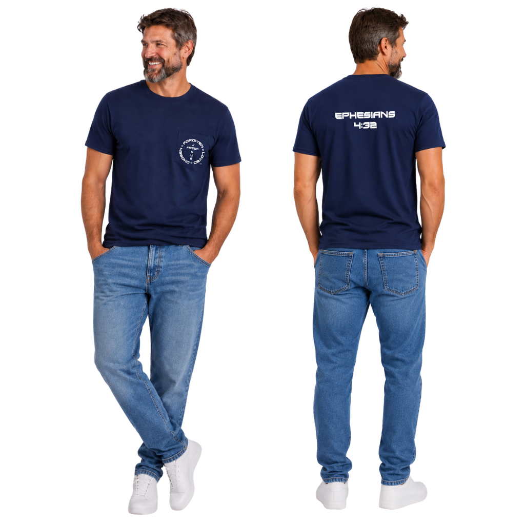 Jesus Frees - HP Pocket Cotton Men's T-Shirt - Font 143 White