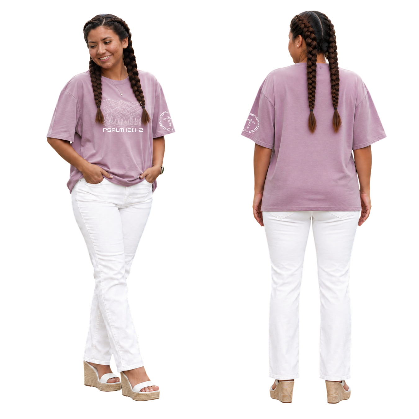 Jesus Frees - SICU Oversized Short Sleeve Women's Shirt - Font 49 White Montana