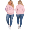 Jesus Frees™ Apparel | Women’s Light Pink Scripture Hoodie | Purple Font 223