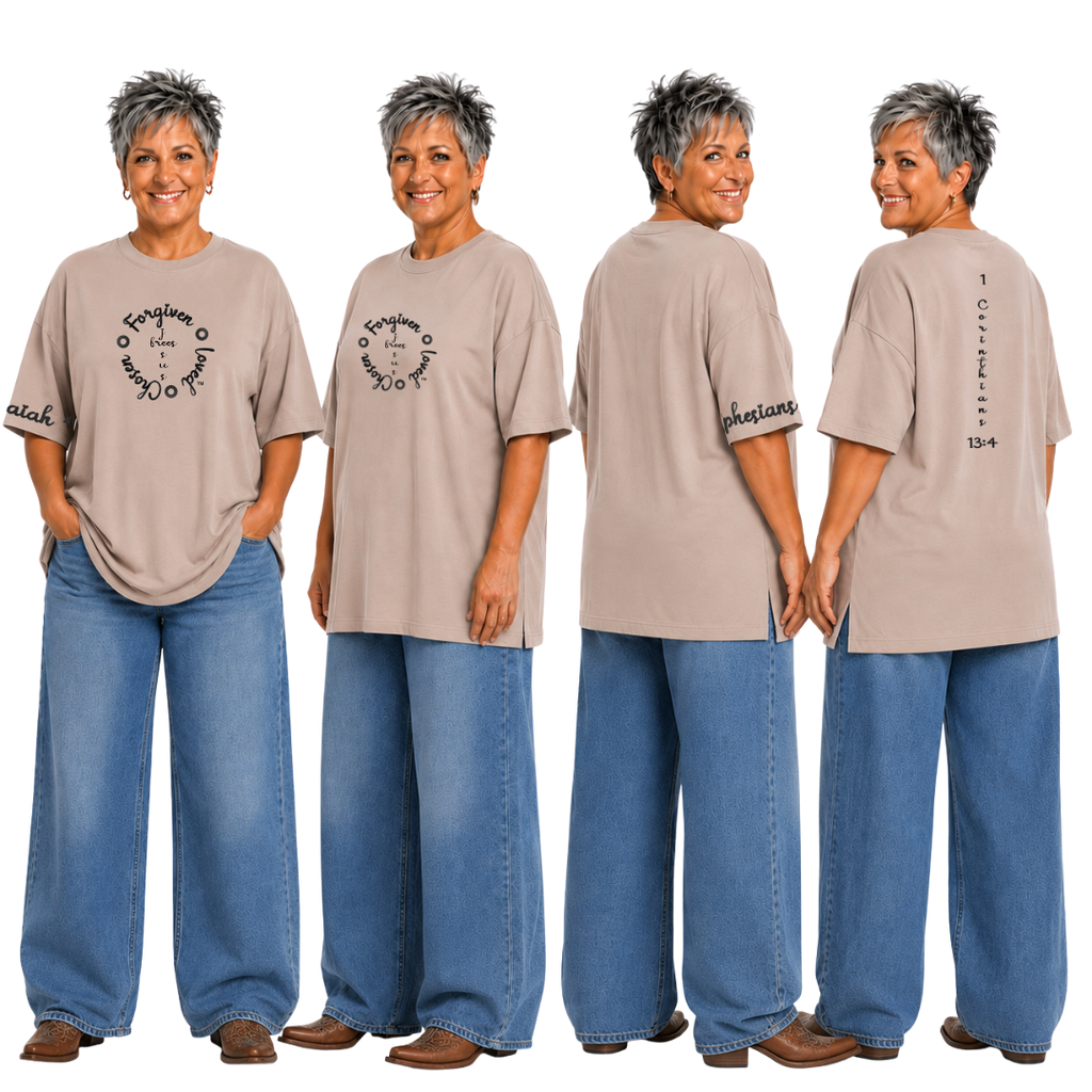 Jesus Frees - SICU Oversized Short Sleeve Women's Shirt - Font 223 Black