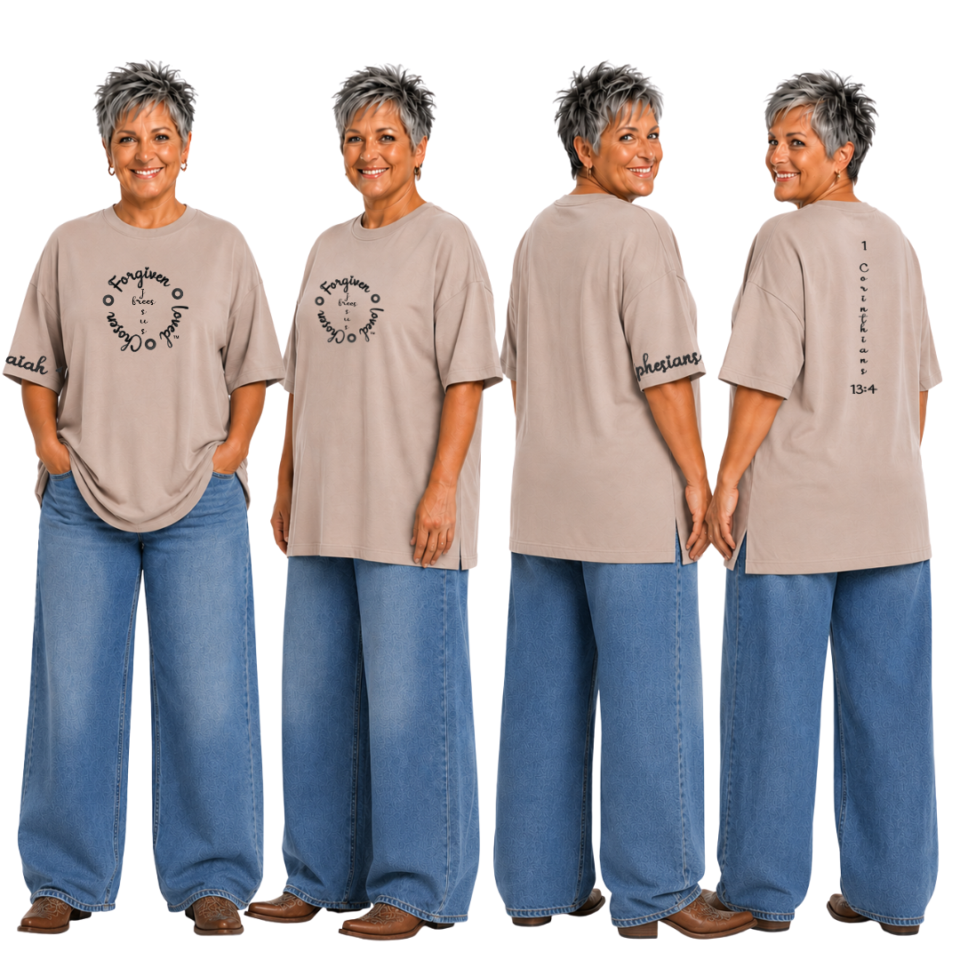 Jesus Frees - SICU Oversized Short Sleeve Women's Shirt - Font 223 Black