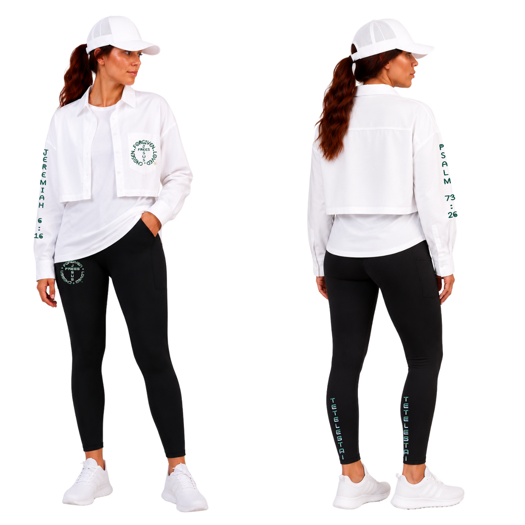 Jesus Frees - Cropped Lite Long Sleeve Summer Jacket - FONT 303 DARK GREEN