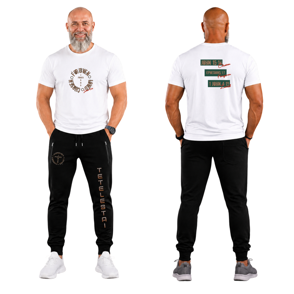 Jesus Frees™ Apparel | Men's Christian Cotton T-Shirt feat Free Chosen Forgiven Loved | G64