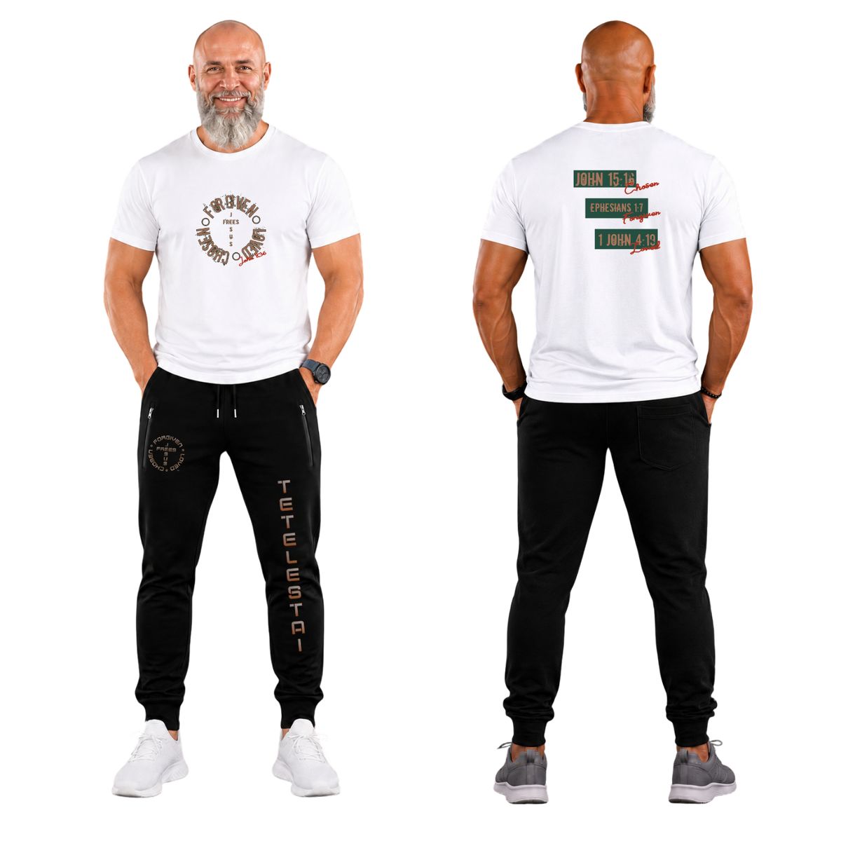 Jesus Frees™ Apparel | Men's Christian Cotton T-Shirt feat Free Chosen Forgiven Loved | G64